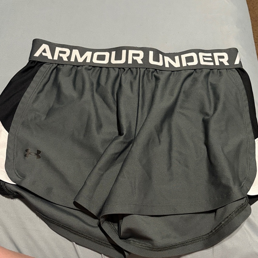 Under Armour Black and Gray Running Shorts